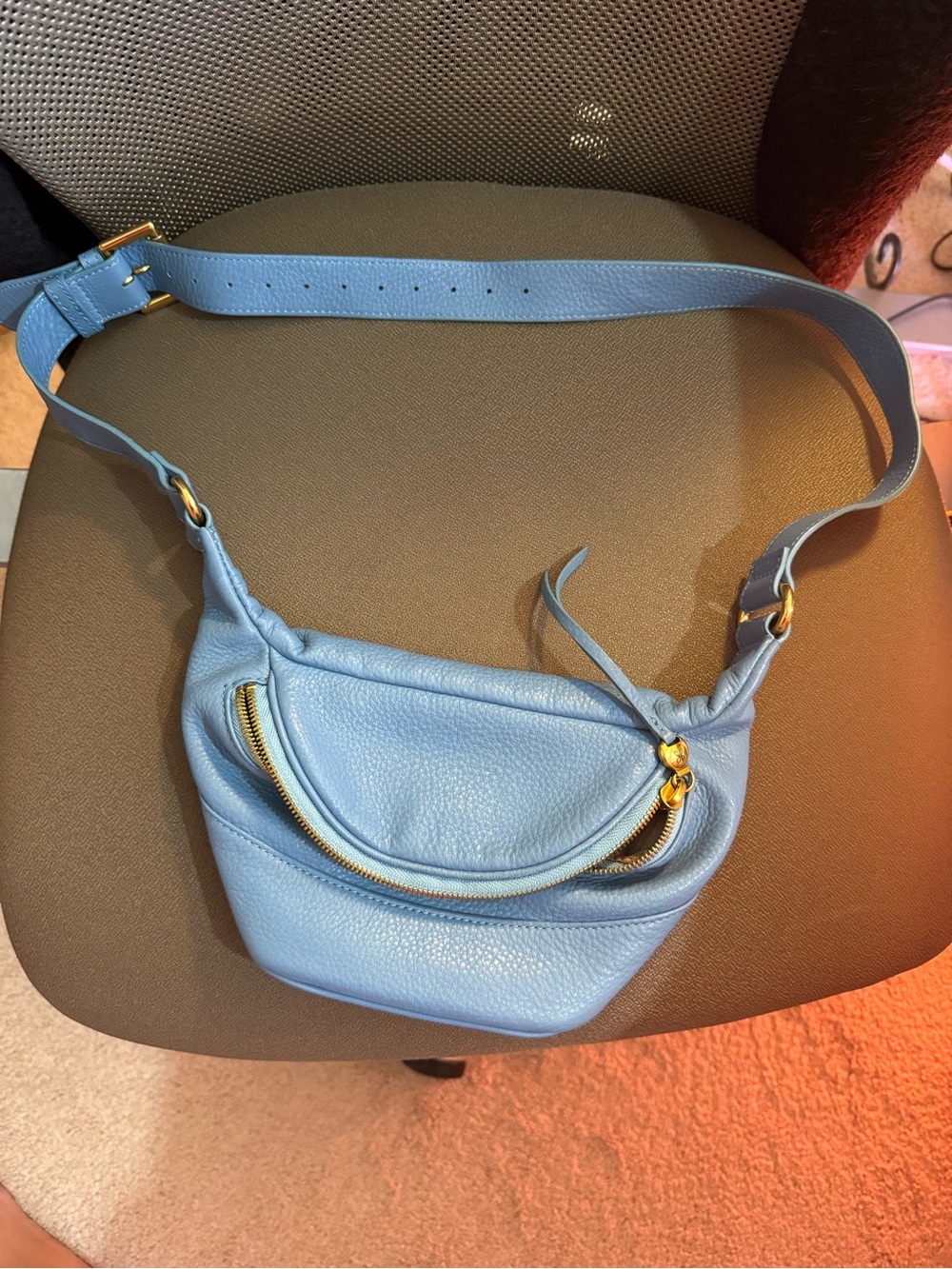 Hobo Womens Blue Leather Belt Bag